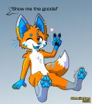 absurd_res anthro canid canine chibi feet foot_focus fox hi_res kitsumuji_ceher male mammal pawpads paws red_fox solo