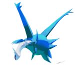  claws full_body highres latios likey looking_down no_humans pokemon pokemon_(creature) red_eyes signature simple_background solo white_background 