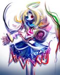  abstract blue_eyes colorful dress heterochromia mizuhashi_parsee multicolored multicolored_hair rainbow_hair red_eyes solo tanaka_ken'ichi touhou 
