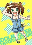  bad_id bad_pixiv_id brown_hair flat_chest green_eyes happy hntk idolmaster idolmaster_(classic) idolmaster_1 open_mouth solo takatsuki_yayoi twintails 