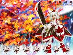  alternate_weapon animal_ears geta hat inubashiri_momiji kubocha narumi_yuzurai shield solo sword tengu-geta tokin_hat touhou wallpaper weapon wolf_ears 