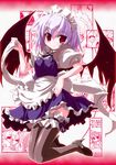  bat_wings maid miuku_(marine_sapphire) red_eyes remilia_scarlet solo thighhighs touhou wings 