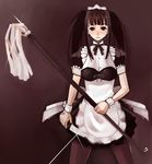  aco_(koaya_ako) aoyama_motoko bandaid black_eyes black_hair knife long_hair love_hina maid mop pantyhose solo twintails 