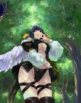  asymmetrical_wings breasts dizzy forest from_below guilty_gear large_breasts nature salada solo thighhighs tree underboob wings 