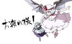  bat_wings flying izayoi_sakuya lowres multiple_girls remilia_scarlet takahata_yuki touhou transparent_background wings 