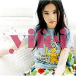  album_cover black_eyes black_hair clothes_writing copyright_request cover lowres non-web_source photo shirt sitting solo t-shirt yifei 