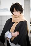  asian black_hair cosplay glasses highres itoshiki_nozomu photo sayonara_zetsubou_sensei scarf short_hair 