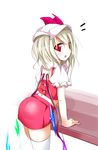  ass flandre_scarlet oouso solo table thighhighs touhou wings 