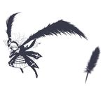  feathers greyscale monochrome oso_(toolate) rozen_maiden solo suigintou wings 
