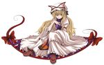  blonde_hair eyes gap hat long_hair n_(ruff) ribbon solo touhou yakumo_yukari 