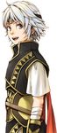  :d alternate_costume arm_at_side arm_wrap armor artist_request blue_eyes blue_hair earrings forehead_protector freyjadour_falenas gensou_suikoden gensou_suikoden_v jewelry looking_to_the_side lowres male_focus open_mouth sash short_sleeves silver_hair simple_background smile solo uniform upper_body white_background 