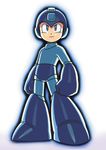  full_body helmet looking_at_viewer male_focus non-web_source official_art rockman rockman_(character) rockman_(classic) serious simple_background solo standing 