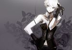  copyright_request corset gloves grey_eyes panamaman short_hair solo white_hair 