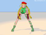  3d animated animated_gif beret cammy_white hat solo street_fighter 
