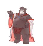 2024 anthro asian_clothing bear belly big_belly black_nose brown_body clothing east_asian_clothing fundoshi humanoid_hands japanese_clothing kemono male mammal moobs navel nipples overweight overweight_male red_clothing red_fundoshi red_underwear simple_background solo underwear white_background yimingsama