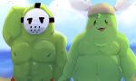 antlers beach bean botch clod dumb_ways_to_die duo dwtd hand_holding hi_res horn humanoid male male/male mask muscular muscular_male
