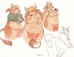 anthro areola biped bovid bovine breasts cattle countershade_fur countershade_torso countershading dessert doughnut ear_piercing ear_ring eyebrows eyewear facial_piercing female fingers food fur glasses hair horn mammal matuska nipples nose_piercing nose_ring overweight overweight_anthro overweight_female piercing ring_piercing smile solo tail tail_tuft teats tuft udders