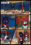 anthro comic date dialogue domestic_cat dream_mirage duo felid feline felis female female/female food hi_res mammal mephitid restaurant sarana_(knotthere) skunk text