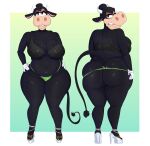absurd_res angry annoyed anthro big_breasts big_butt boolishclara bovid bovine bra breasts butt cattle clarabelle_cow clothing colored_nails disney female footwear hi_res high_heels jewelry mammal nails navel pinup pose thick_thighs thong underwear