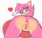 absurd_res amy_rose anthro anus butt butt_focus clothed clothing female genitals hi_res mammal partially_clothed pink_body pussy sega sh1vss smile smiling_at_viewer smirk smirking_at_viewer solo sonic_the_hedgehog_(series) tail upskirt
