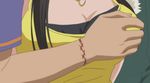  animated animated_gif black_hair breast_grab breasts cleavage crimson_girls_chikan_shihai fondling grabbing groping jewelry kuroha_mitsu long_hair molestation molester pendant tank_top 