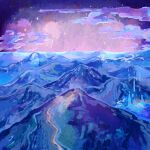  absurdres album_cover cloud commentary_request cover dragon eastern_dragon highres kiato landscape mountain no_humans original outdoors scenery second-party_source sky sparkle 
