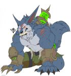 abs anthro biceps canid canine claws fangs fur hi_res league_of_legends male mammal metal muscular muscular_anthro muscular_male narram nipples pecs riot_games sharp_teeth solo tail teeth vein veiny_muscles warwick_(lol) were werecanid werecanine werewolf