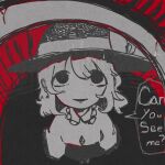  1girl 3ma_can_omochi blouse bow buttons collar crazy crazy_eyes crazy_smile diamond_button english_text hat hat_bow hat_ribbon highres komeiji_koishi ribbon shirt short_hair smile solo speech_bubble touhou 