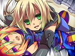  bad_id bad_pixiv_id blonde_hair colored_eyelashes dual_persona emil_castagnier green_eyes male_focus on_person purple_eyes selfcest smile takamiya_ren tales_of_(series) tales_of_symphonia tales_of_symphonia_knight_of_ratatosk 