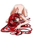  1girl artist_request ass back blue_eyes breasts high_school_dxd highres long_hair nude red_hair rias_gremory solo 