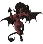  anthro big_breasts black_hair breasts female hair lordstevie manticore monster nipples nude plain_background teeth white_background wings yellow_eyes 