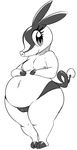  anthro black_and_white breasts camel_toe clothed clothing female greyscale half-dressed mammal monochrome navel nintendo nipples obese overweight pig pok&#233;mon pok&#233;morph pok&eacute;mon pok&eacute;morph porcine pussy skimpy smile solo sunibee sunnysoda tepig thighs topless underwear video_games 