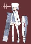  alternate_color alternate_costume coat commentary concept_art fur_hat green_eyes hat looking_at_viewer military military_uniform purple_background rocket_launcher sanya_v_litvyak shimada_fumikane simple_background sketch solo standing strike_witches striker_unit thighhighs uniform weapon white_legwear world_witches_series zettai_ryouiki 