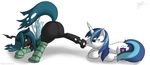  blue_eyes blue_hair butt changeling cloth clothing cutie_mark equine female feral friendship_is_magic green_eyes hair hoof_fetish horn horse licking long_hair looking_back male mammal my_little_pony pony queen_chrysalis_(mlp) raised_tail shaded shining_armor_(mlp) skipsy socks tongue tongue_out unicorn wings 