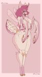 antennae_(anatomy) anthro arthropod arthropod_abdomen bedroom_eyes big_butt blush breasts bunnydoart butt claws digital_media_(artwork) ear_piercing female flower_mantis fur genitals hair hi_res insect insect_wings iris_(bunnydoart) long_tongue looking_at_viewer mantis narrowed_eyes nipple_piercing nipples nude open_mouth orchid_mantis piercing pussy seductive simple_background small_waist smile solo tail thick_thighs tongue white_body wings