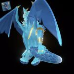 animated anthro blue darius_(disambiguation) derden dragon genitals gold ice male mythological_creature mythological_scalie mythology penis piercing scalie solo vector