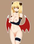  1girl artist_request blonde_hair breasts character_request demon_girl detached_sleeves highres horns ice-wall long_hair navel nipples open_mouth pussy ragnarok_online red_eyes smile solo source_request succubus succubus_(ragnarok_online) uncensored wings 