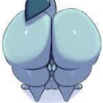 all_fours anus balls big_butt blue_body butt dipstick_tail eeveelution feral generation_4_pokemon genitals glaceon hi_res huge_butt hyper hyper_butt inuzu male markings nintendo penis pokemon pokemon_(species) solo tail tail_markings thick_thighs wide_hips