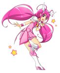  bike_shorts boots bow cerasus cure_happy full_body hoshizora_miyuki knee_boots long_hair magical_girl md5_mismatch no_choker pink pink_bow pink_eyes pink_hair pink_shorts pink_skirt precure shorts simple_background skirt smile_precure! solo star tiara twintails white_background 