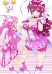 bad_id bad_pixiv_id bike_shorts blush boots bow breast_suppress breasts candy_(smile_precure!) choker cleavage cosplay cure_happy cure_happy_(cosplay) dress hoshizora_ikuyo hoshizora_miyuki koucha_maru large_breasts long_hair magical_girl mature mother_and_daughter multiple_girls open_mouth pink pink_bow pink_choker pink_eyes pink_hair pink_shorts pink_skirt precure shorts shorts_under_skirt skirt smile smile_precure! tiara twintails 
