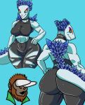 anthro ape athletic athletic_female big_breasts big_butt blue_eyes bottomwear bra breasts bubble_butt butt claws clothed clothing curvy_figure digital_media_(artwork) duo eyelashes eyes_popping_out female front_view godzilla_(series) gorilla hair hand_on_butt hand_on_hip haplorhine hi_res horn kaiju king_kong male male/female mammal meme midriff monster monsterverse mostly_nude muscular navel neuron_activation open_mouth pants presenting presenting_hindquarters primate rear_view reptile scales scalie shimo_(kaiju) simple_background skimpy spikes tail thick_thighs tic0_fr toho torn_bottomwear torn_clothing torn_pants underwear white_body wide_hips
