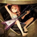  barefoot brown_eyes female guitar instrument miko_nakadai multicolored_hair strawberrybit transformers transformers_prime 