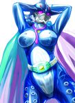  belt blue breasts cape huujyu kamen_rider kamen_rider_ooo_(series) large_breasts mezul monster solo 