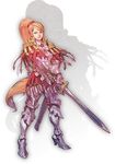  blonde_hair faulds gauntlets high_heels jpeg_artifacts long_hair official_art phiona ponytail shoes solo sword valkyrie_profile very_long_hair weapon zoom_layer 