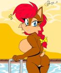  akatsukishiranui-fox anthro big_breasts biped breasts brown_fur chipmunk female fur mammal nude rodent sally_acorn side_boob solo sonic_(series) sonic_series 