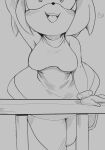 absurd_res amy_rose anthro clothing dress eulipotyphlan female gesture gloves greyscale handwear heart_symbol hedgehog hi_res mammal monochrome morris_(artist) sega solo sonic_the_hedgehog_(series) waving