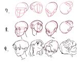  absurdres fujiwara_yoshito guide highres how_to lineart multiple_views original simple_background sketch 
