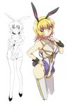  1girl angry animal_ears bare_shoulders blush breasts cagalli_yula_athha cleavage fake_animal_ears gundam gundam_seed gundam_seed_destiny gundam_seed_freedom hand_on_own_hip leotard looking_at_viewer military_uniform mo8152379678 nontraditional_playboy_bunny playboy_bunny rabbit_ears rabbit_tail solo tail thighhighs uniform white_thighhighs wrist_cuffs 