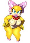 accessory anthro big_breasts bow_ribbon bracelet breasts clothing female footwear gem hair_accessory hair_bow hair_ribbon hi_res high_heels jewelry koopa koopaling lips looking_at_viewer mario_bros necklace nintendo non-mammal_breasts omegasunburst pearl_(gem) pearl_necklace ribbons scalie simple_background solo thick_lips thick_thighs wendy_o._koopa white_background wide_hips
