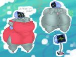 4:3 big_breasts big_butt brassiere breasts butt clothed clothing digital_media_(artwork) dress electronics female for_a_head grey_body huge_breasts huge_butt humanoid karen_plankton machine metal metallic_body monitor nickelodeon not_furry object_head overweight overweight_female panties pink_clothing pink_panties pink_underwear presenting presenting_hindquarters red_clothing red_dress robot robot_humanoid screen screen_face screen_head solo spongebob_squarepants squidsquidge television text tv_head underwear